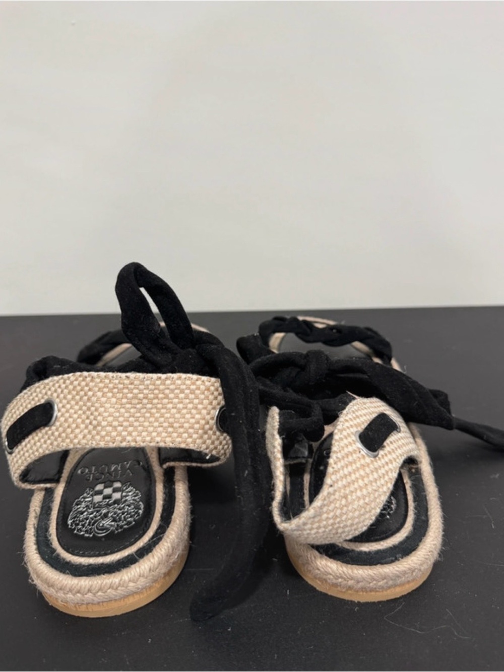 Vince Camuto Black Braided Ankle-Strap Espadrille Sandals - Picture 5 of 6